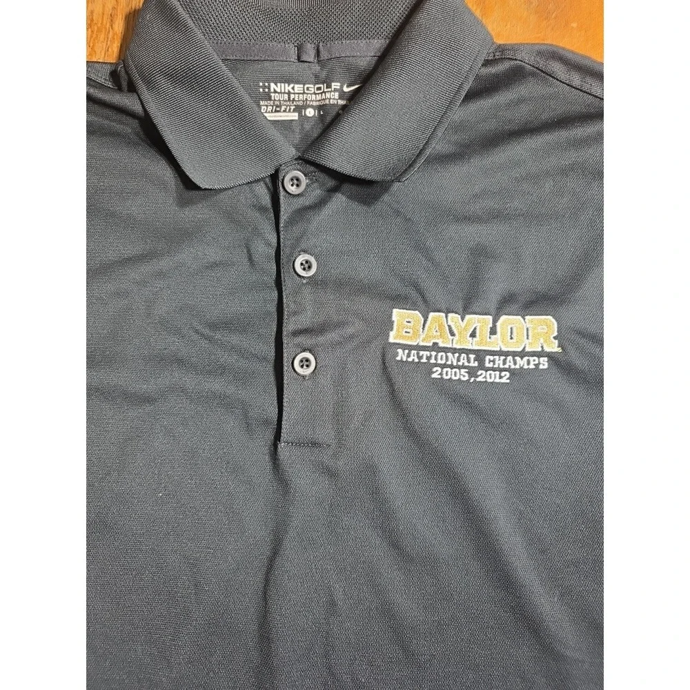 Nike Baylor University Polo Golf Shirt Performance‎ Men's Size Large Black